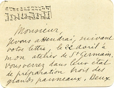 Дени М.(DENIS Maurice) Морозову И.А.Письмо. [1908 г.]