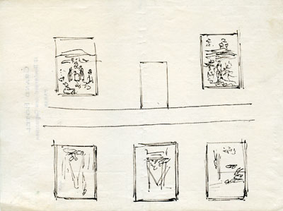 Составленный И.А.Морозовым список картин с наброском экспозиции Осеннего салона 1908 г.
